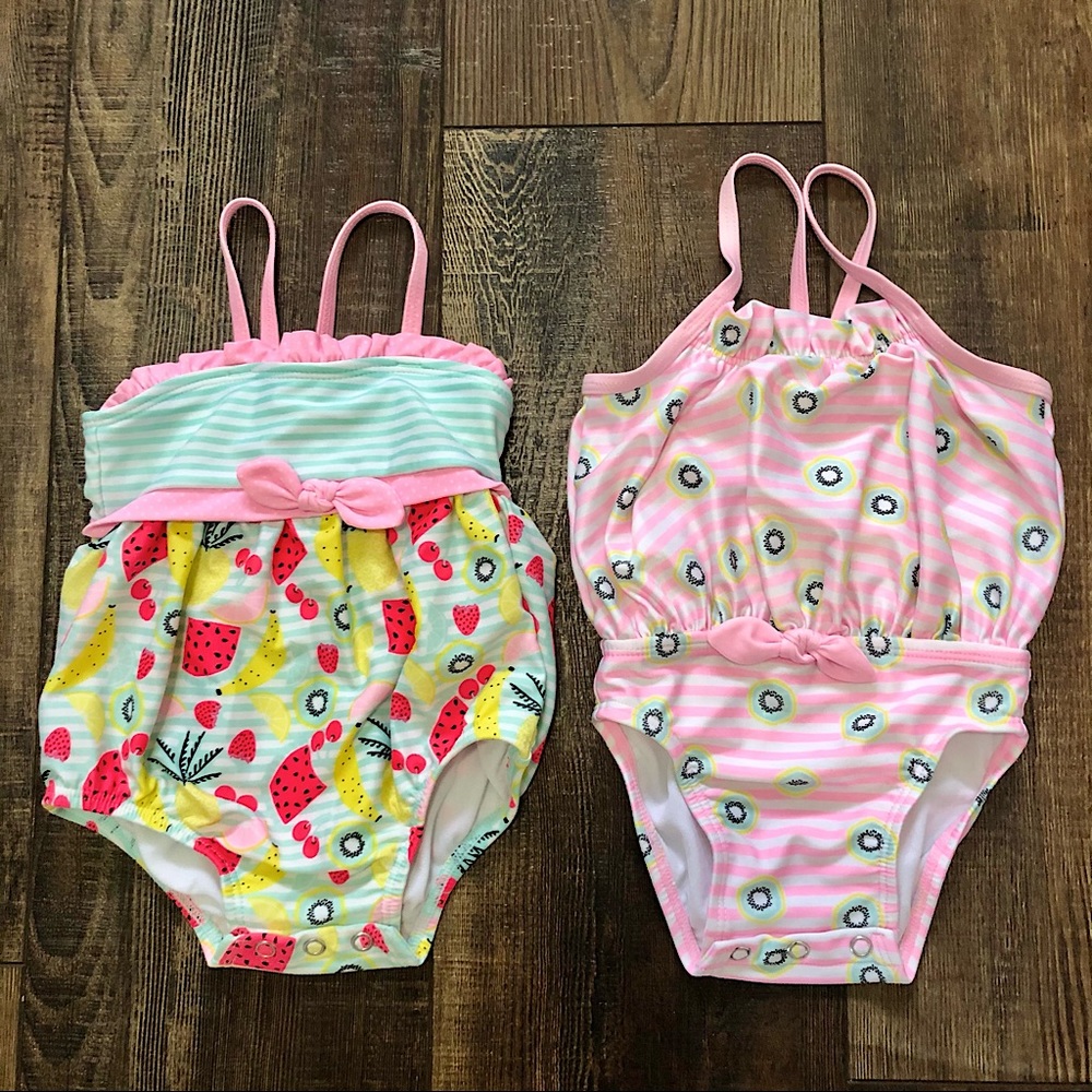 Set of Two 6-9 Month Baby Girl Swim Suits